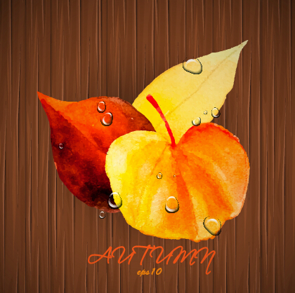 Creative watercolor leaves autumn background vector 01 watercolor water background vector autumn background   