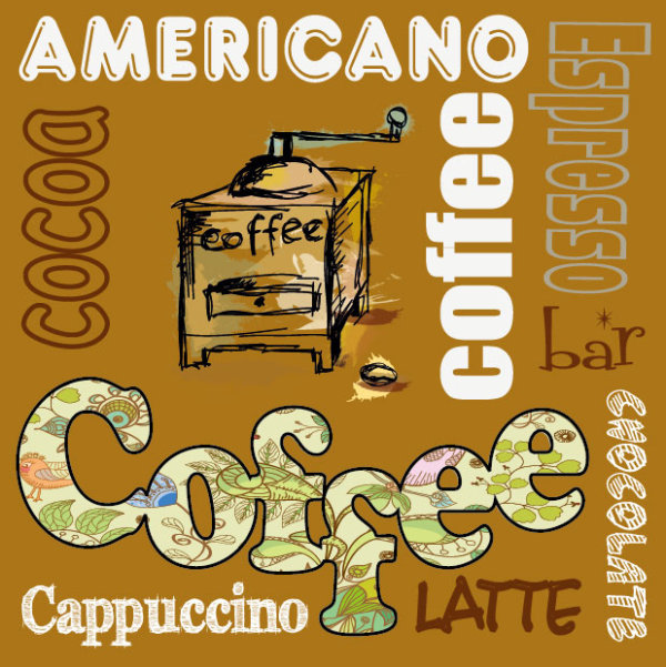 Retro Coffee template and Coffee labels vector 03 template Retro font labels label coffee   