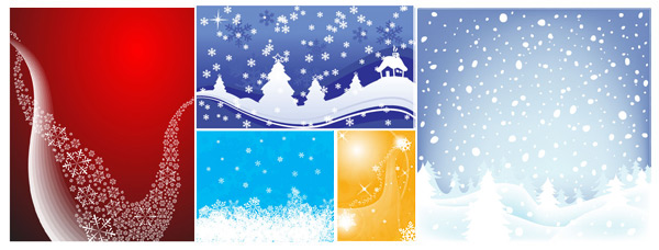 Snow durian background vector set winter snow christmas   