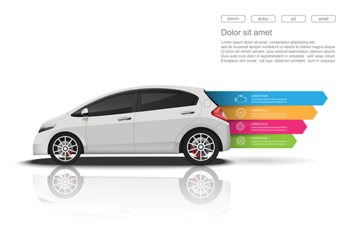 Eco car infographics vectors 02 infographics eco car   