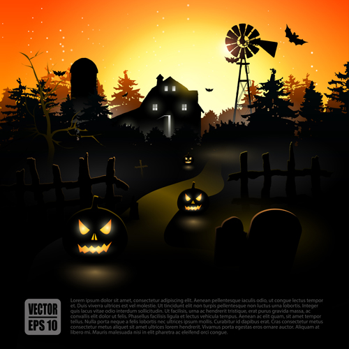 Happy Halloween backgrounds vector set 04 happy halloween backgrounds background   