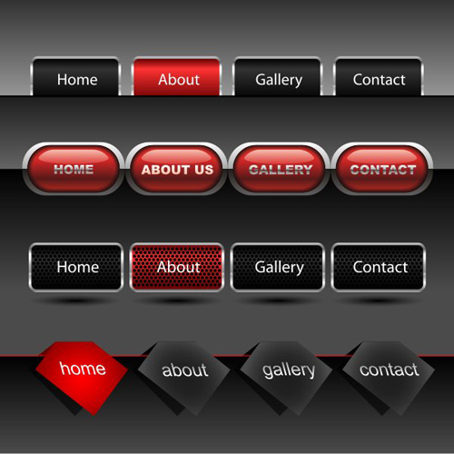 Company website menu buttons vector collection 06 website menu company collection buttons   