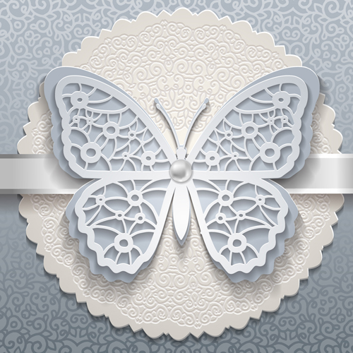 Elegant butterflies vintage card vector material 01 vintage vector material elegant card vector card butterflies   