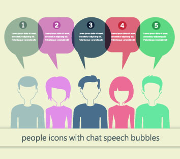 People icons and speech bubbles vector 02 speech bubbles speech people bubbles   