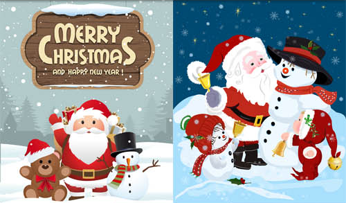 Christmas santa backgrounds set vector set christmas backgrounds   