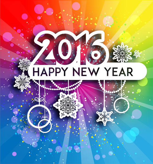 2016 new year with christmas cut paper decor vector 01 paper new year christmas 2016   