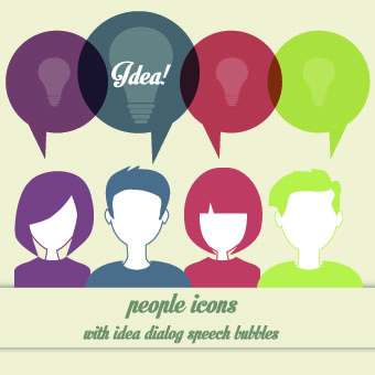 People icons and speech bubbles vector 05 speech bubbles people icons icon bubbles bubble   