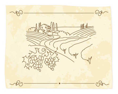 Hand drawn Retro Vineyard elements vector 02 Retro font hand drawn elements element   