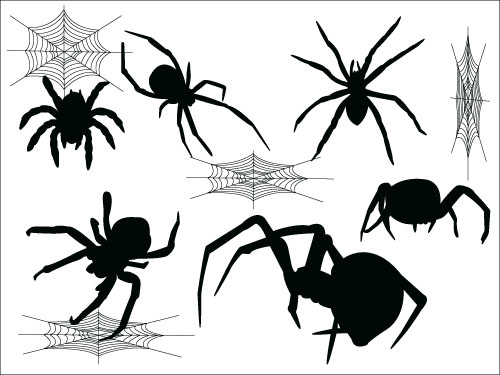 Spider vector silhouetter set 01 spider silhouetter   