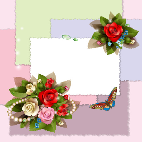 Vector Background with flowers design elements 02 flowers flower elements element   