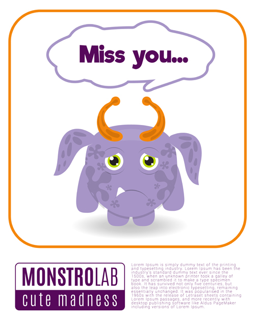 Cartoon madness monster with text box vector 13 text monster madness cartoon box   