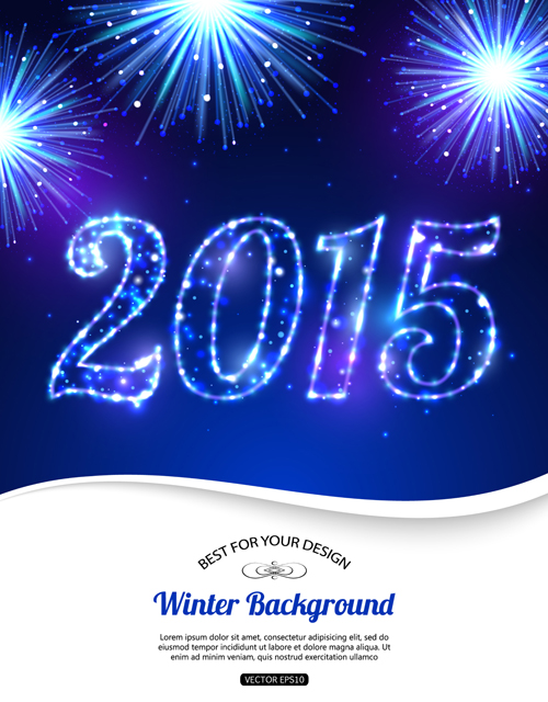 Glowing 2015 new year holiday background vector 03 new year holiday glowing background   