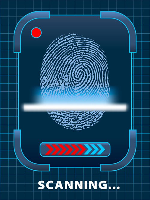 Set of Fingerprint identification vector 04 identification fingerprint   