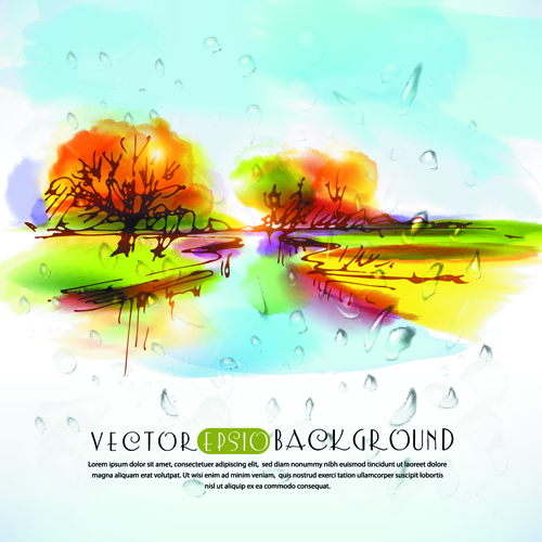 Autumn watercolor vector background 02 watercolor Vector Background color vector color background   