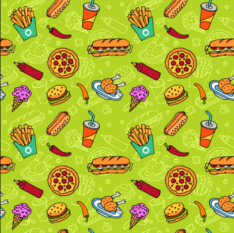 Fast food with pizza vector seamless pattern seamless pizza pattern fast food   