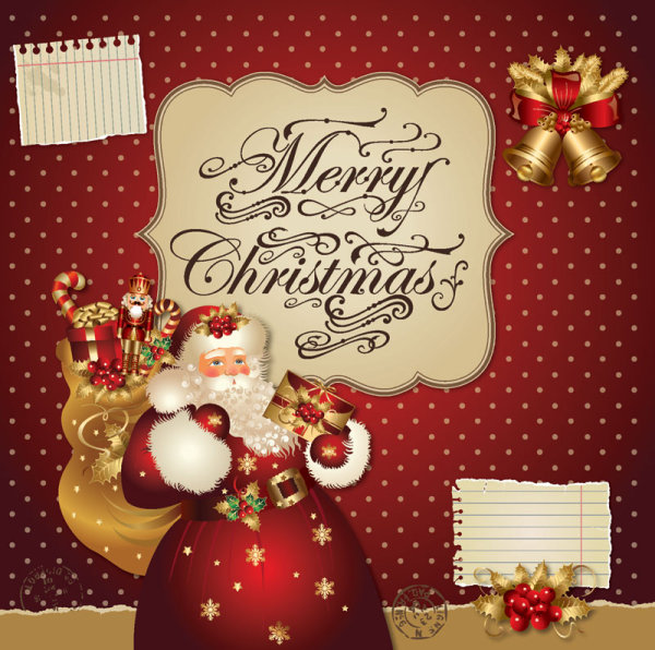 ornate greeting card of Santa Claus vector graphics 05 santa ornate greeting Claus card   