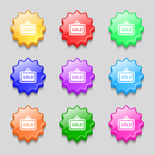 Creative wavy colourful buttons vector set 01 wavy creative Colourful buttons   