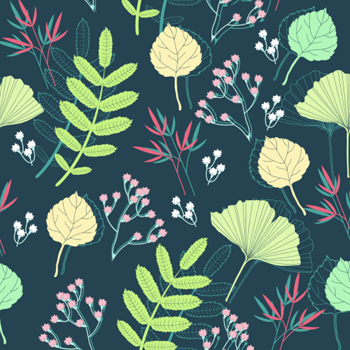 Spring leaf and flower seamless pattern vector seamless pattern vector pattern flower   