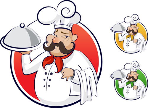 Set of Chef with pizza design vector 01 pizza chef   