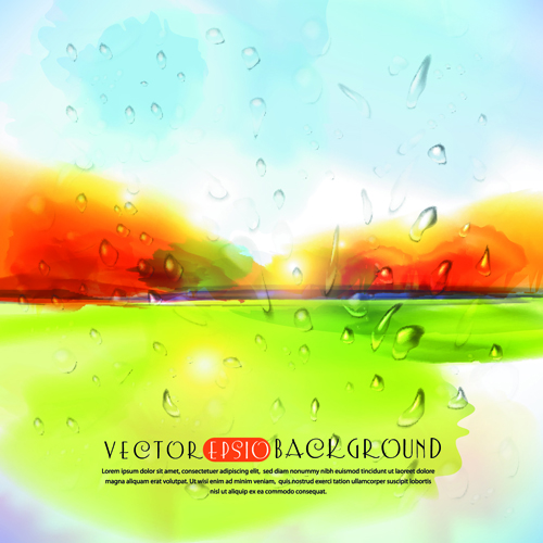 Autumn watercolor vector background 01 watercolor Vector Background design color vector background   