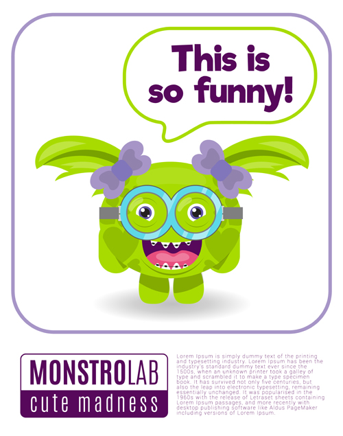 Cartoon madness monster with text box vector 15 text monster madness cartoon box   
