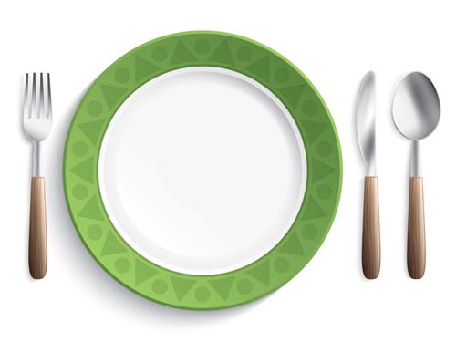 Tableware with empty plate vector 14 Tableware plate empty   