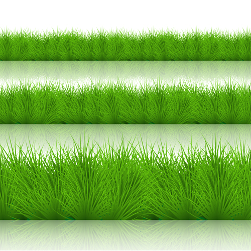 Spring grass borders vector material set 01 spring material grass borders   