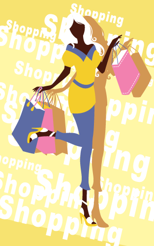 Beautiful shopping girl vector material 02 vector material shopping material beautiful Beautiful shopping girl vector material 02 vector material shopping material beautiful