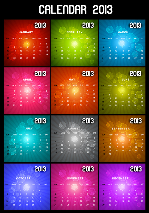 Creative Calendar grids 2013 design vector 03 grids creative calendar 2013   