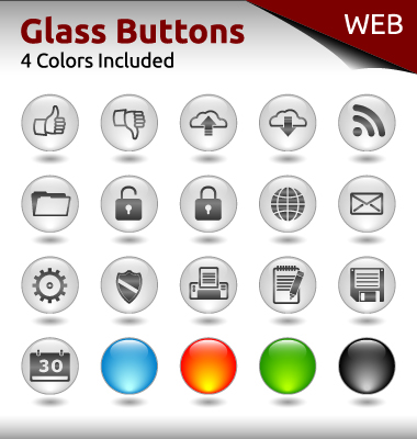 Glass buttons for web design vector 04 web design glass buttons button   