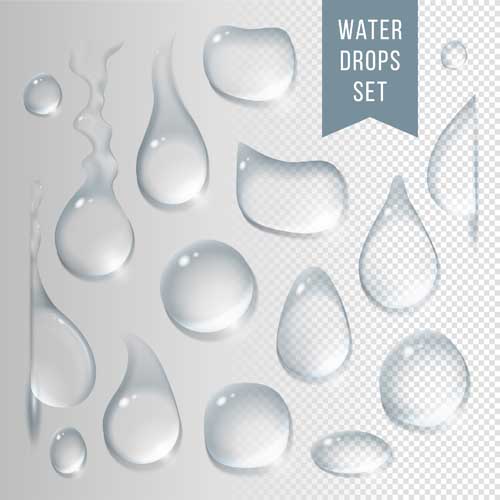 Crystal clear water drops vector illustration 02 water drop water Drops crystal clear   