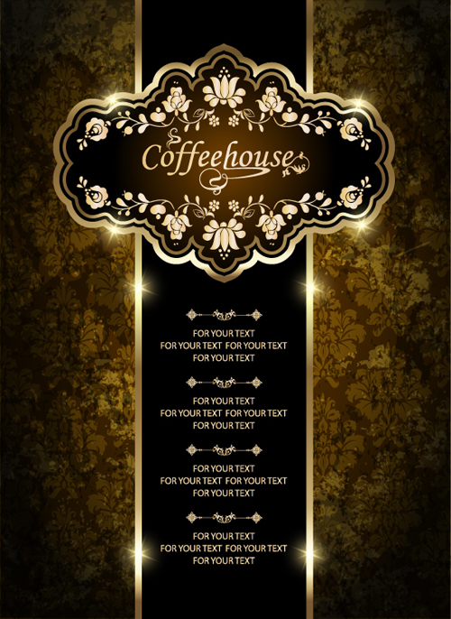Vintage golden coffee house menu design vector 01 menu house golden coffee   
