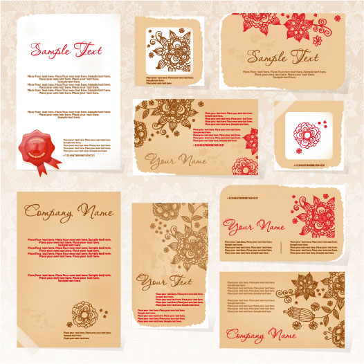 Exquisite Floral Card template vector 01 vector card template   