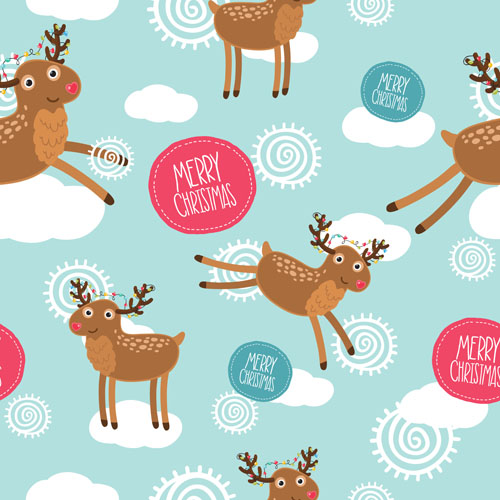 Christmas cute deer vector material 08 material deer cute christmas   