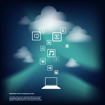 Icons and Cloud background vector 03 icons icon cloud background cloud background vector background   