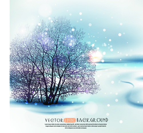 Winter landscape vector background 03 winter Vector Background landscape background   