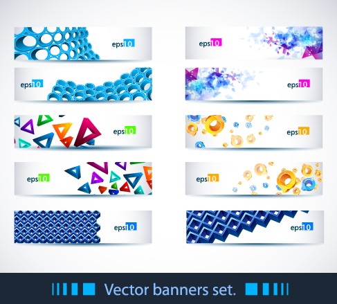 Abstractr colored web banner vector graphics 01 web colored banner   