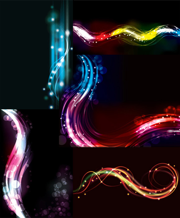 Elements of neon lights backgrounds vector vector Spot neon lights light file background   