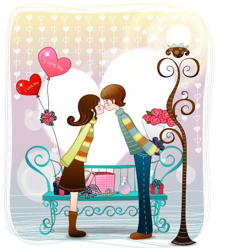 Elements of Romantic cartoon Lovers vector set 12 romantic lovers elements element cartoon   