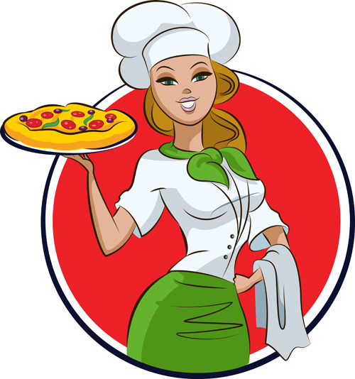 Set of Chef with pizza design vector 03 pizza chef   