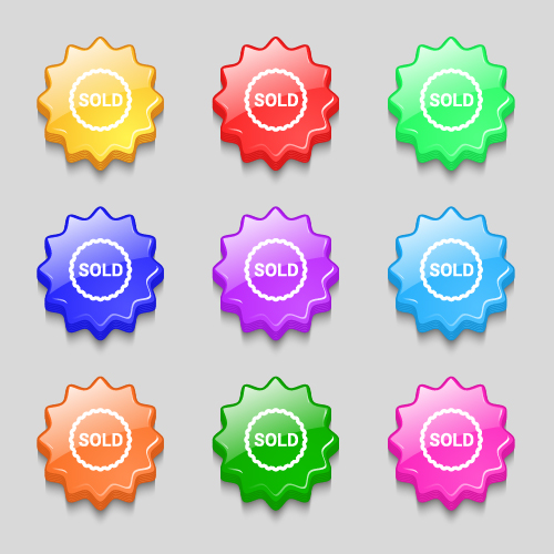 Creative wavy colourful buttons vector set 02 wavy Colourful buttons   