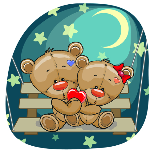 Teddy bear with red heart vector cards 02 teddy bear red heart cards   
