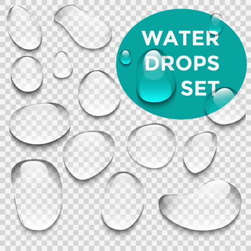Crystal clear water drops vector illustration 01 water drop water Drops crystal clear   