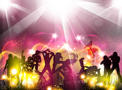 Dancing people with party design vector set 02 people party dancing   