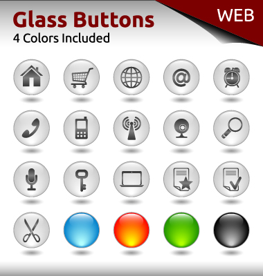 Glass buttons for web design vector 03 web design class buttons button   