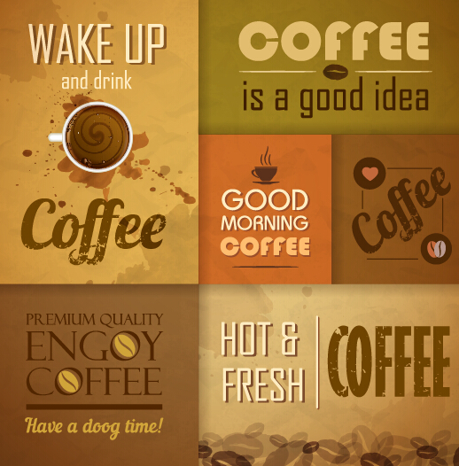 Retro design coffee menu cover vector 03 Retro font menu cover coffee   