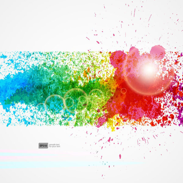 Colorful Object splash backgrounds vector 01 splash object colorful   
