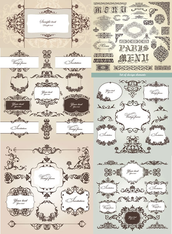 Ornate pattern border vector pattern border   