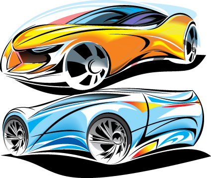 Colored Sport Car elements vector material 07 Sport Car Sport material elements element colored car   