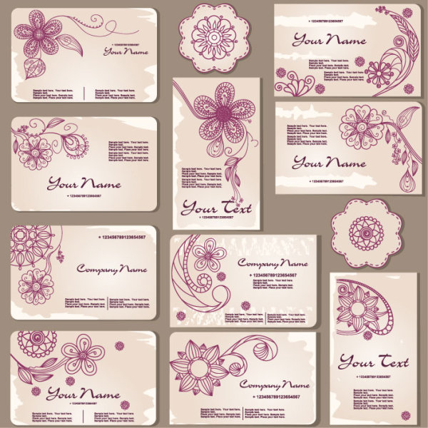 Exquisite Floral Card template vector 02 vector card template   